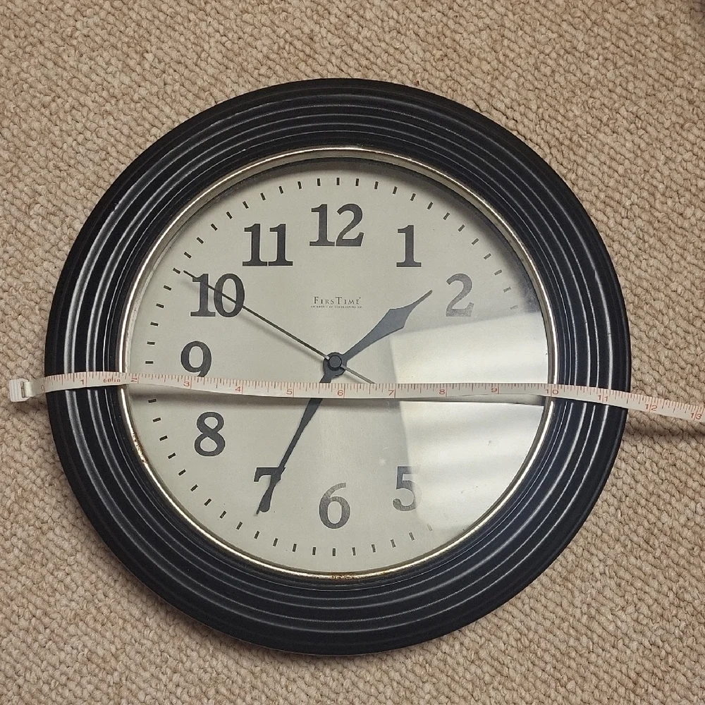 Firsttime Used Black Wall Clock 11.5
